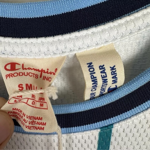 NWT Champion Men’s S, M, L Glen Rice 41 Jersey Blue Jay Mesh Top Retro Rare NBA - Picture 7 of 11